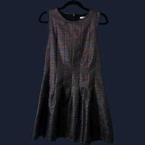 Multi-colored Metallic Thread Party Mini Dress Sz M